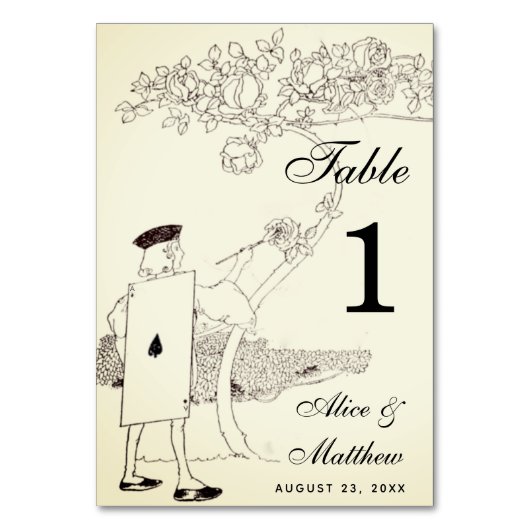 Alice in Wonderland Wedding Rozen Gardener Kaart (Voorkant)