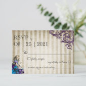  Alice in Wonderland Wedding RSVP Kaart (Staand voorkant)