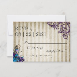 Alice in Wonderland Wedding RSVP Kaart