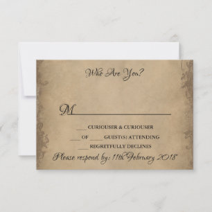  Alice in Wonderland Wedding RSVP-kaarten RSVP Kaartje
