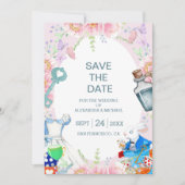Alice in Wonderland Wedding Save The Date (Voorkant)
