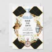 Alice in Wonderland Wedding Save the Date (Voorkant)