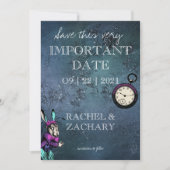 Alice in Wonderland Wedding Save the Date (Voorkant)