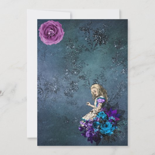 Alice in Wonderland Wedding Save the Date (Achterkant)