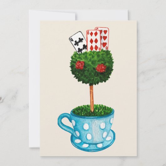 Alice in Wonderland Wedding Save the Date (Achterkant)