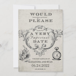  Alice in Wonderland Wedding Save The Date