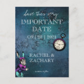 Alice in Wonderland Wedding Save the Date Aankondigingskaart (Voorkant)