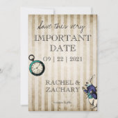  Alice in Wonderland Wedding Save the Date Kaart (Voorkant)