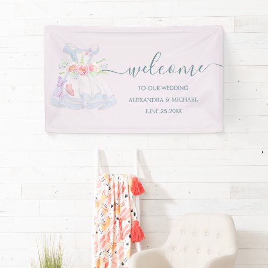 Alice in Wonderland Wedding Spandoek (Insitu)