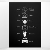 Alice in Wonderland Wedding Tri-Fold Uitnodiging (Binnenkant midden)