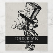  Alice in Wonderland Wedding Wijn Etiket (Enkel label)