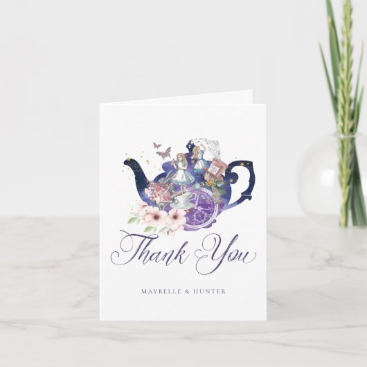 Alice in Wonderland Wedding Wonderland Dank u Bedankkaart (Voorkant)