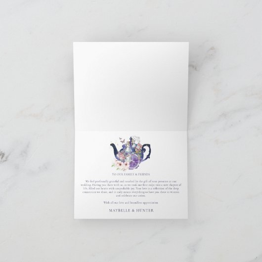Alice in Wonderland Wedding Wonderland Dank u Bedankkaart (Binnen)
