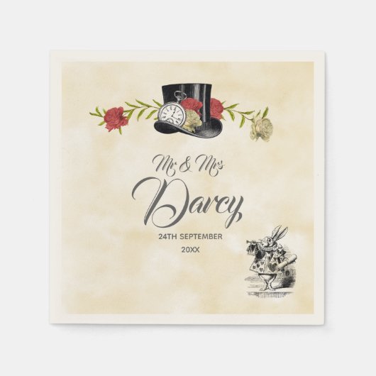 Alice in Wonderland Wegwerpservet Servet (Voorkant)