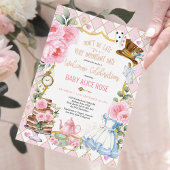 Alice in Wonderland Welkom Baby Feest Folie Uitnodiging