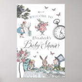  Alice in Wonderland Welkom Baby shower Poster (Voorkant)
