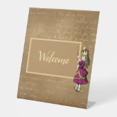 Alice in Wonderland Welkomsttablet Reclamebord Met Voetstuk (Voorkant)