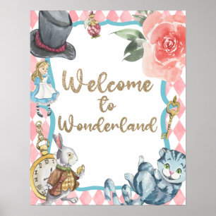 Alice in Wonderland - Welkomstteken van de Birthda Poster