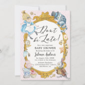 Alice in Wonderland Whimsical Baby shower Kaart (Voorkant)