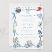 Alice in Wonderland Whimsical Baby shower Kaart (Voorkant)