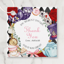 Alice in Wonderland Whimsical Children's Birthday Bedankjes Labels
