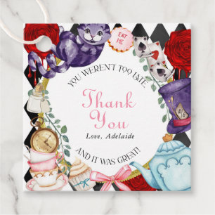 Alice in Wonderland Whimsical Children's Birthday Bedankjes Labels