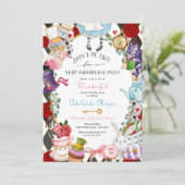 Alice in Wonderland Whimsical Children's Birthday Kaart (Staand voorkant)