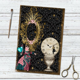  Alice in Wonderland Whimsical Clock Tissuepapier