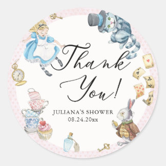 Alice in Wonderland Whimsical Douche Ronde Sticker
