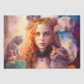 Alice in Wonderland | Whimsical dromerige kat lief Tissuepapier (Voorkant)