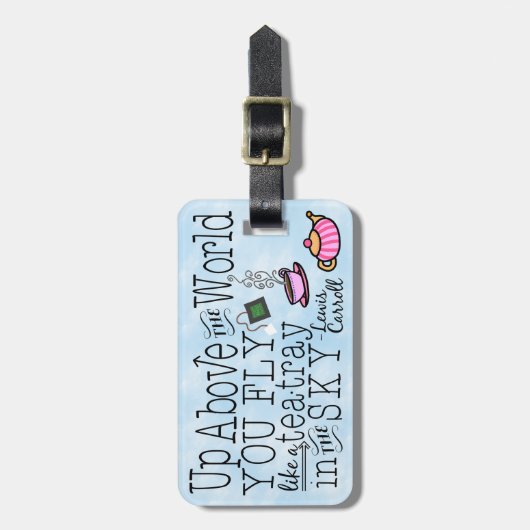 Alice in Wonderland Whimsical Tea Carroll Quote Bagagelabel (Voorkant verticaal)