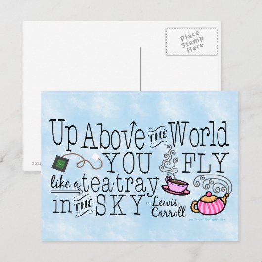 Alice in Wonderland Whimsical Tea Carroll Quote Briefkaart (Voorkant / Achterkant)
