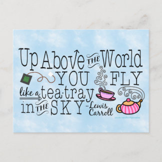 Alice in Wonderland Whimsical Tea Carroll Quote Briefkaart