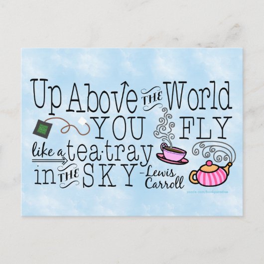 Alice in Wonderland Whimsical Tea Carroll Quote Briefkaart (Voorkant)