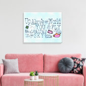 Alice in Wonderland Whimsical Tea Carroll Quote Canvas Afdruk (Insitu (Woonkamer))