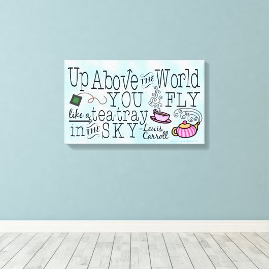 Alice in Wonderland Whimsical Tea Carroll Quote Canvas Afdruk (Insitu (Houten vloer))