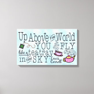 Alice in Wonderland Whimsical Tea Carroll Quote Canvas Afdruk