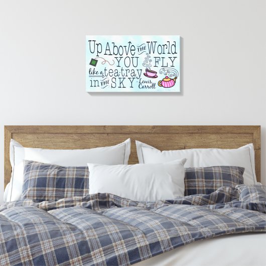 Alice in Wonderland Whimsical Tea Carroll Quote Canvas Afdruk (Insitu (Slaapkamer))