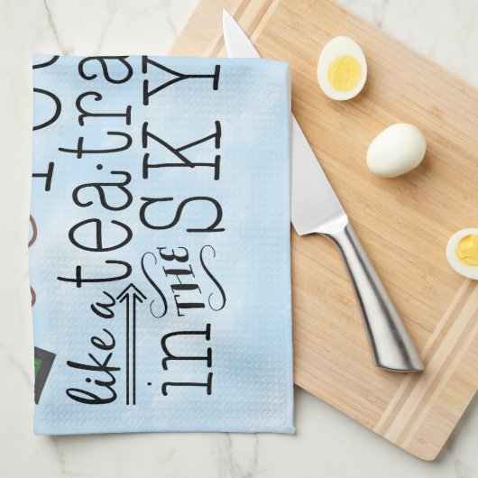 Alice in Wonderland Whimsical Tea Carroll Quote Theedoek (Quarter Fold)