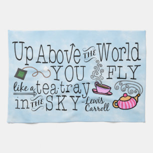 Alice in Wonderland Whimsical Tea Carroll Quote Theedoek