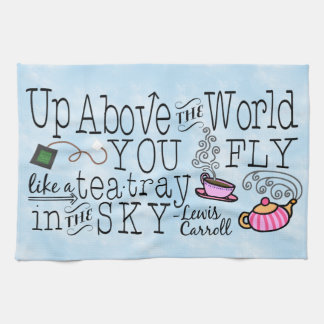 Alice in Wonderland Whimsical Tea Carroll Quote Theedoek