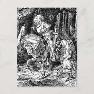 Alice in Wonderland White Knight op Paard Briefkaart