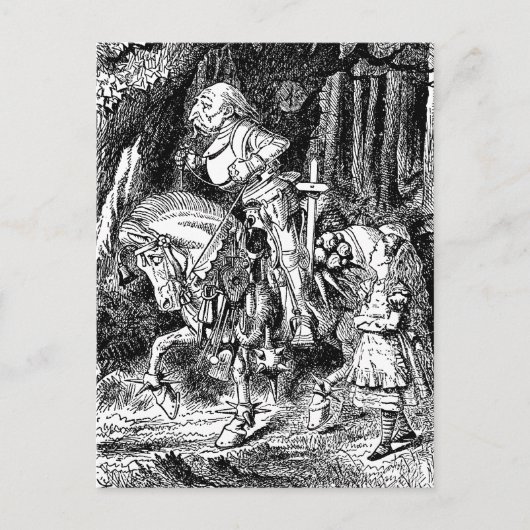  Alice in Wonderland White Knight op Paard Briefkaart (Voorkant)