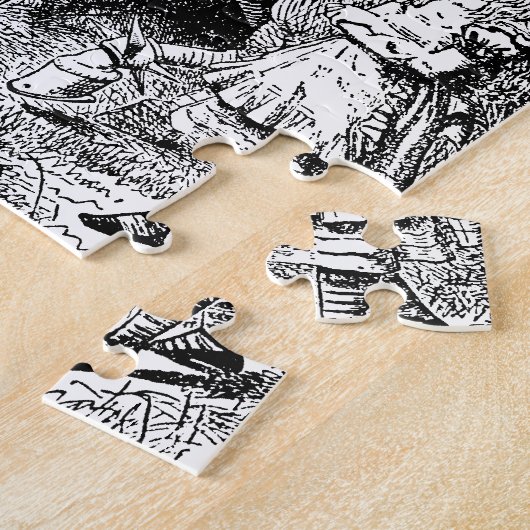  Alice in Wonderland White Knight op Paard Legpuzzel (Zijkant)