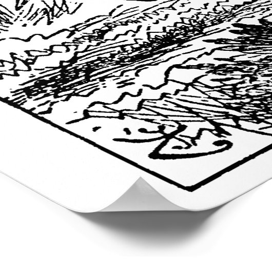 Alice in Wonderland White Knight op Paard Poster (Hoek)