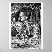 Alice in Wonderland White Knight op Paard Poster (Voorkant)