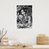 Alice in Wonderland White Knight op Paard Poster (Keuken)