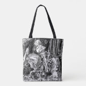 Alice in Wonderland White Knight op Paard Tote Bag (Achterkant)