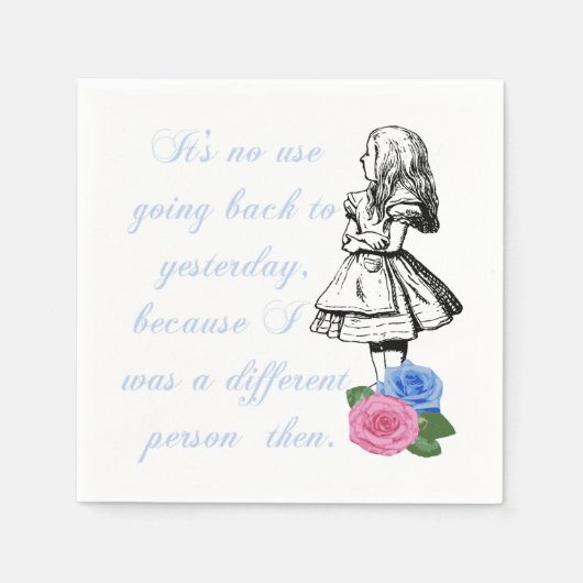  Alice in Wonderland White Paper Napkins Servet (Voorkant)