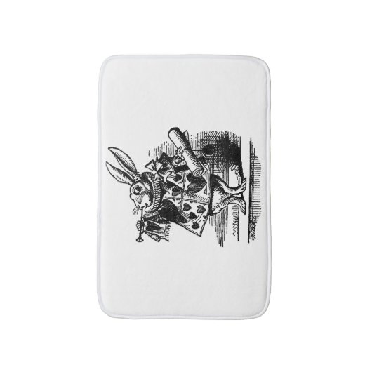  Alice in Wonderland White Rabbit als Herald Badmat (Voorkant Verticaal)